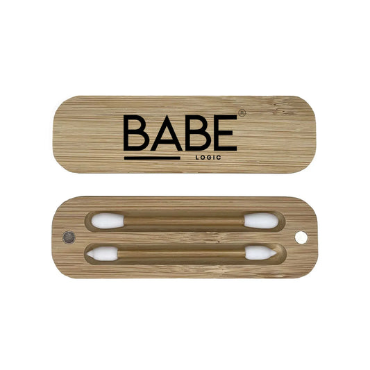 Eco-friendly reusable makeup swabs with bamboo case.