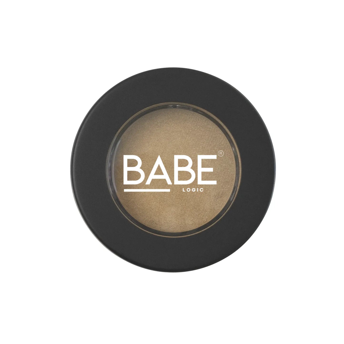 Talc-free single pan eyeshadow in sleek black packaging.