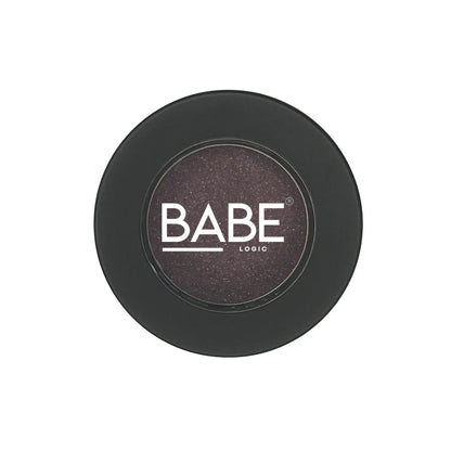 Talc-free single pan eyeshadow in sleek black packaging.