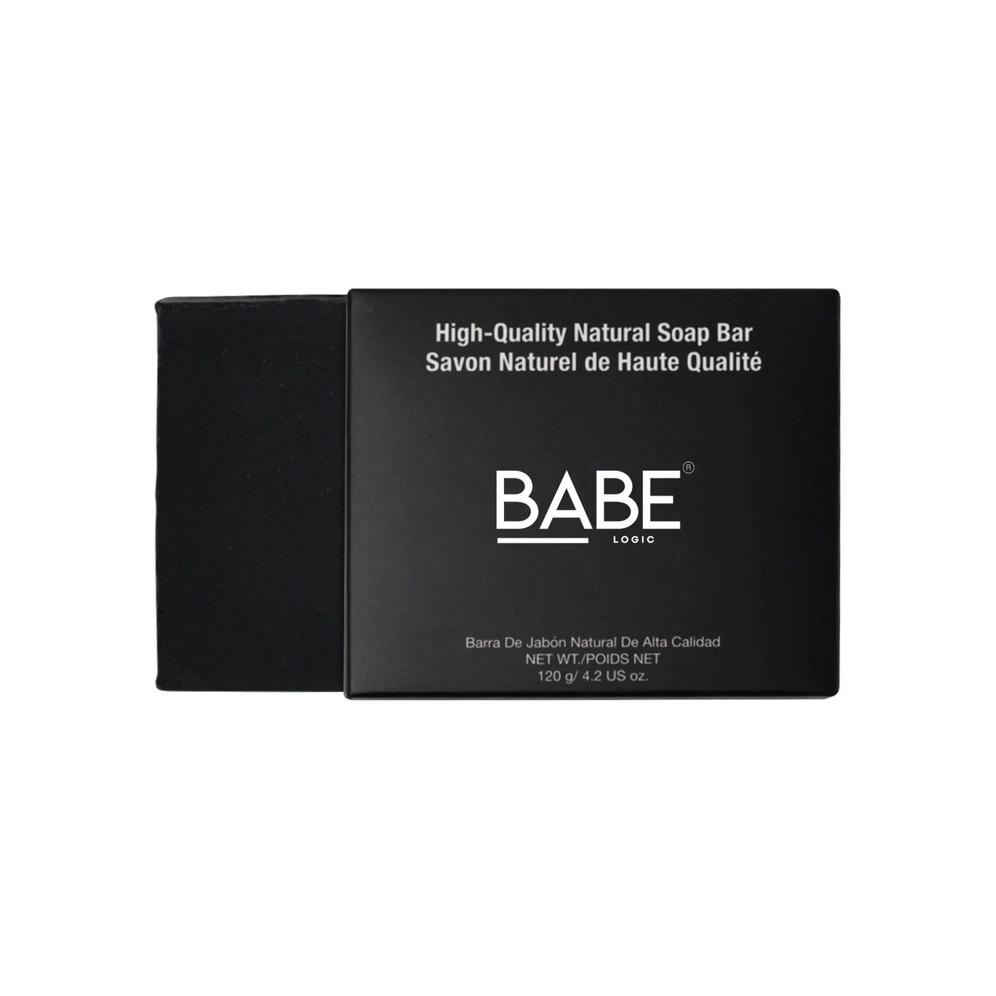 High-quality natural soap bar packaging with text; 4.2 oz net weight.