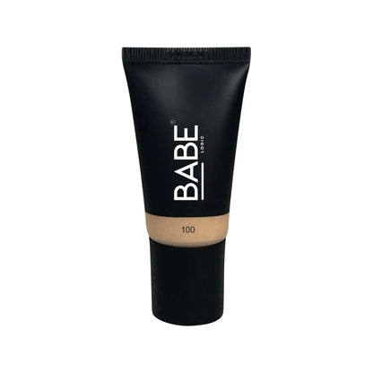 Black tube of Babe Tinted Moisturizer offering sheer coverage and hydration for all skin types.