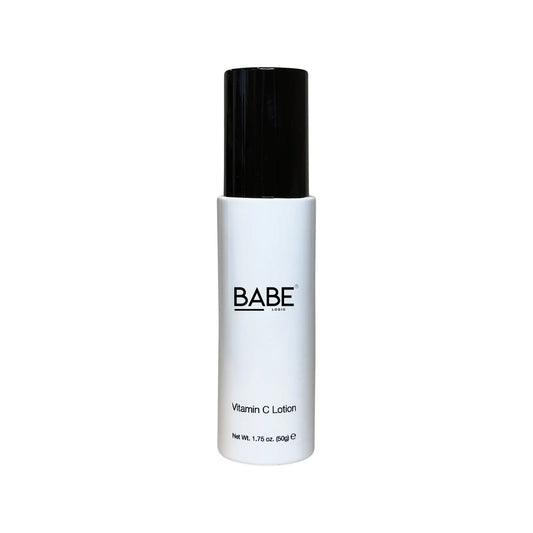 Vitamin C Lotion bottle with black cap, 1.75 oz capacity.