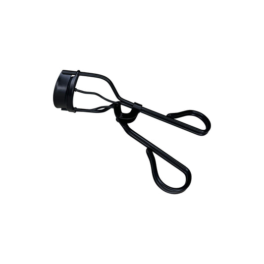 Pro Eyelash Curler with wide mouth and silicone pad for crimp-free volumizing curls.